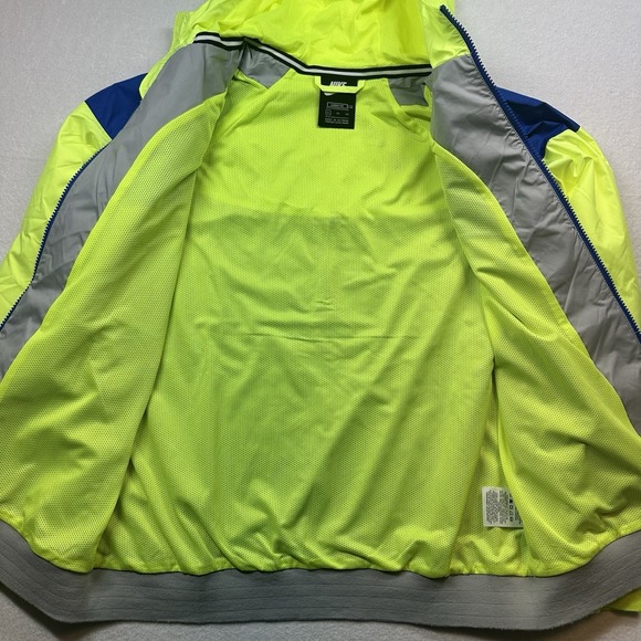 Vintage Nike Windbreaker Jacket XL Gray Blue Volt Just Do It Colorblock Hooded - Picture 11 of 15